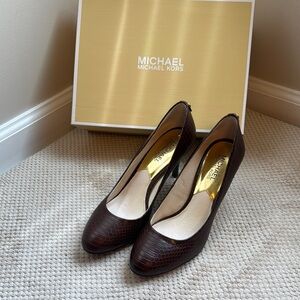 Michael Kors Dark Brown Textured Heels